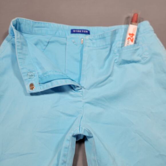 JH Collectibles Stretch Capri Baby Blue Straight Leg Women's Petite Size 8 Pants - Picture 3 of 11